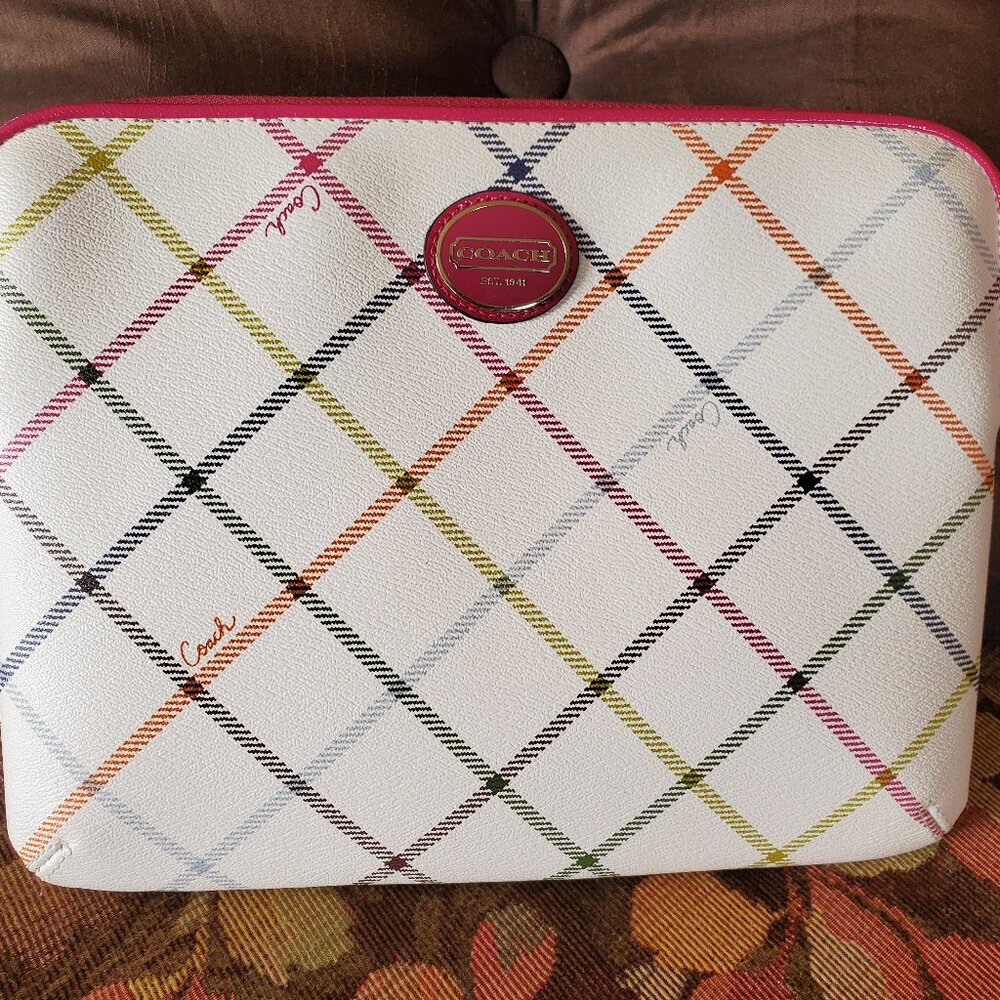 Coach Peyton Tattersall Tablet Sleeve Crossbody F63585